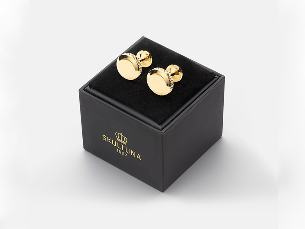 Engraved Cufflinks Skultuna 1607 Icon Model 8 Gold Platedproduct zoom image #2