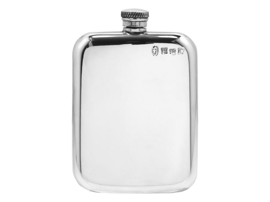 Handmade Hip Flask Pewter Old English 6 ozproduct image #1