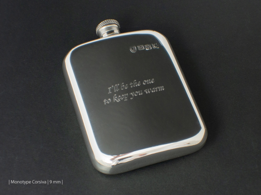 Handmade Hip Flask Pewter Old English 6 ozproduct image #4