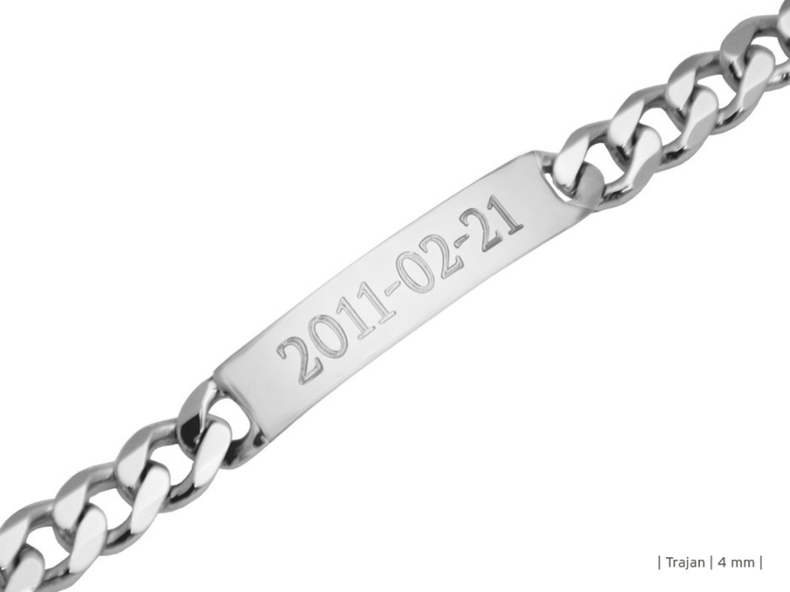 925 Sterling Silver Mens Bracelet Engraved RH Roarkproduct image #2