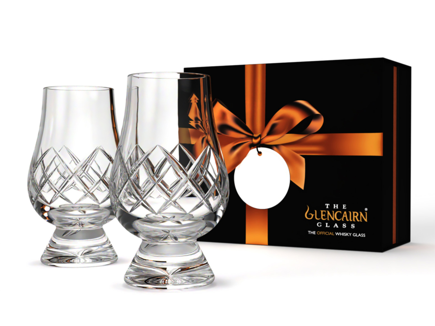 Whiskey Glasses Glencairn Cut Gift Set of 2 Engravedproduct image #1