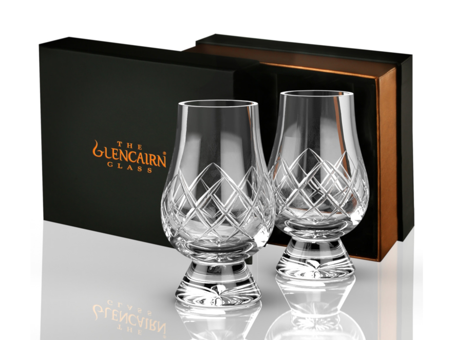 Whiskey Glasses Glencairn Cut Gift Set of 2 Engravedproduct image #3