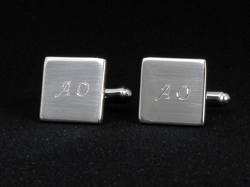 Engraved Cufflinks Milano 925 Sterling Silver Squareproduct image #1
