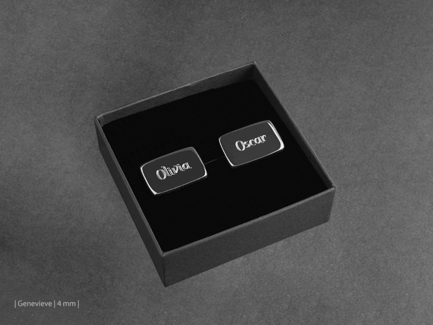 Engraved Cufflinks Milano 925 Sterling Silver Rectangleproduct image #2