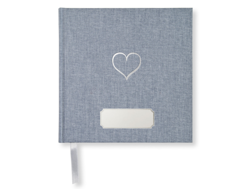Personalized Guest Book Baby Shower Boy Blue Heartproduct image #1