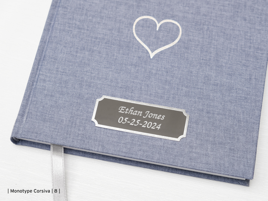 Personalized Guest Book Baby Shower Boy Blue Heartproduct image #2