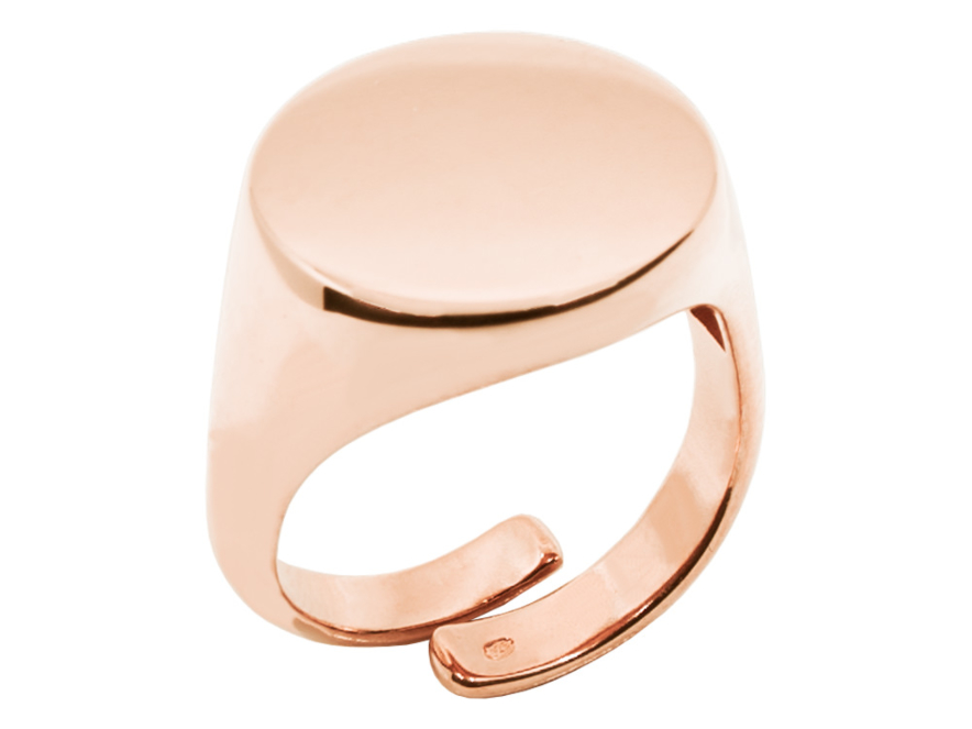 Vittorio Signet Ring Men Adjustable Rose Gold Plated 925 Sterling Silverproduct image #1