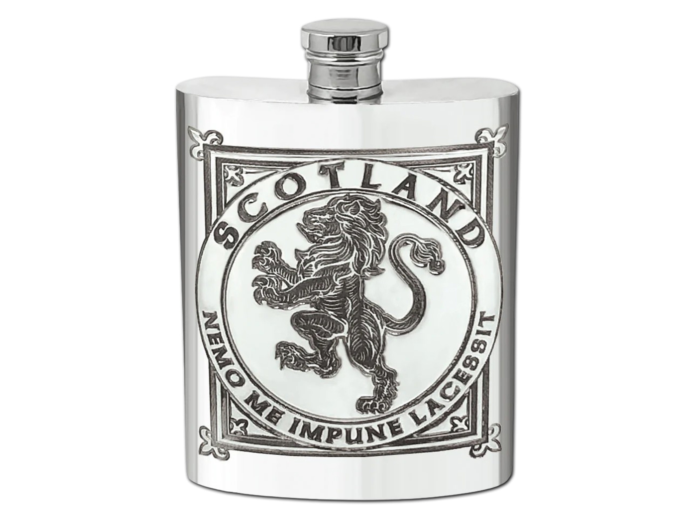 Handmade Hip Flask Pewter Scotland Lion Rampant 6 ozproduct zoom image #1