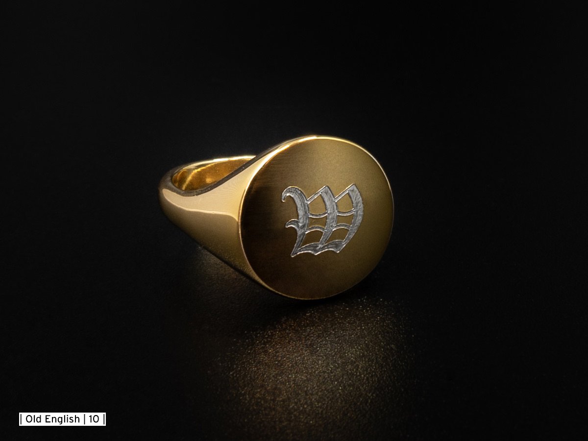 Lorenzo Signet Ring Men Adjustable Gold Plated 925 Sterling Silverproduct zoom image #2