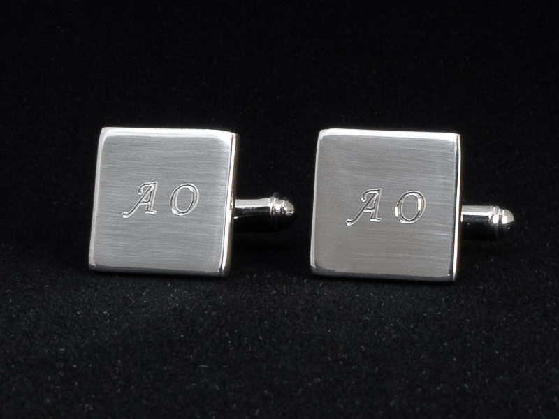 Engraved Cufflinks Milano 925 Sterling Silver Squareproduct zoom image #1