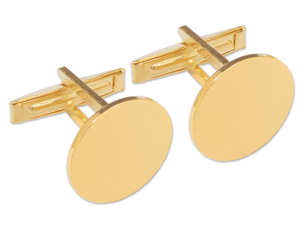Lorenzo Cufflinks Round Gold Plated 925 Sterling Silverproduct zoom image #1
