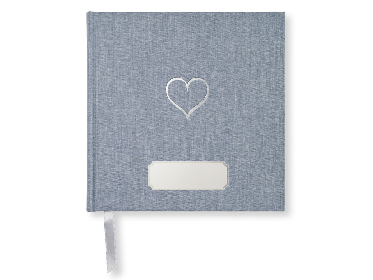 Personalized Guest Book Baby Shower Boy Blue Heartproduct zoom image #1