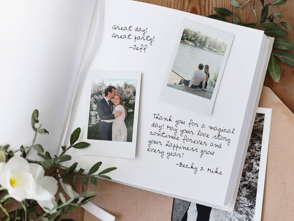 Custom Wedding Guest Book Off White Gold Heartproduct zoom image #4